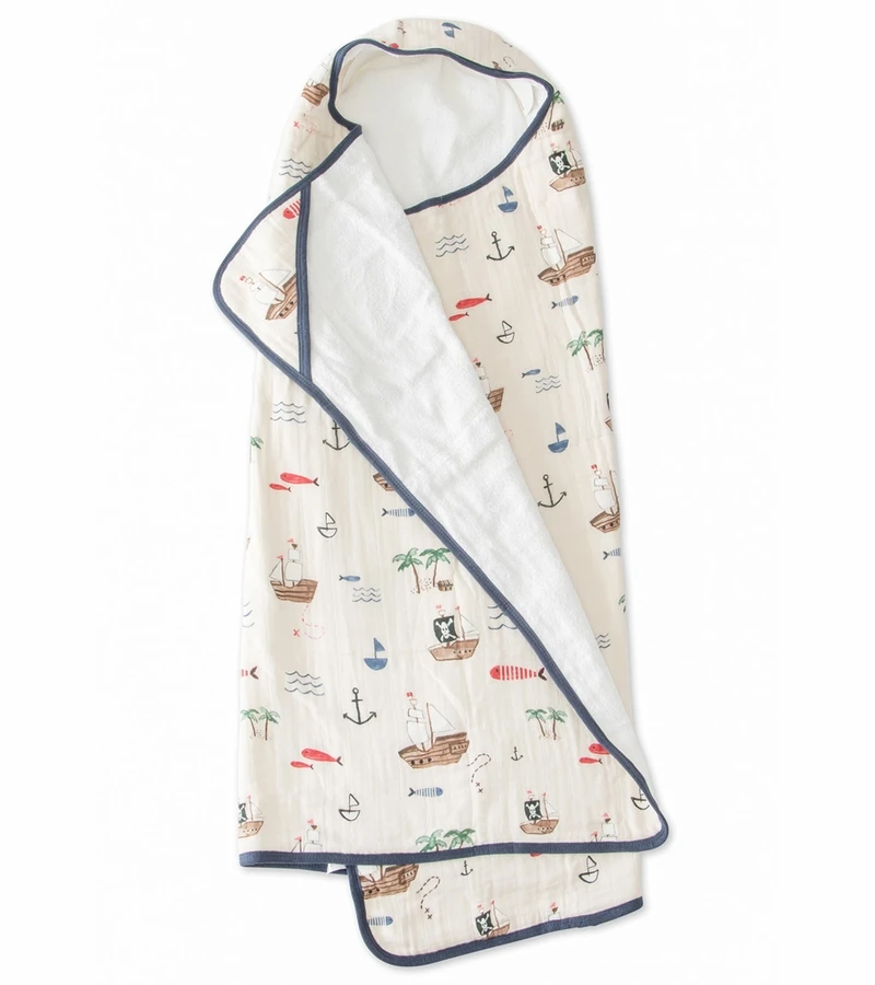 Little Unicorn Cotton Big Kid Hooded Towel - Treasure Map 3 Little Unicorn Cotton Big Kid Hooded Towel - Treasure Map