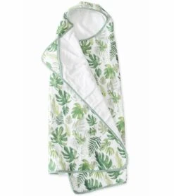 Little Unicorn Cotton Big Kid Hooded Towel - Tropical Leaf