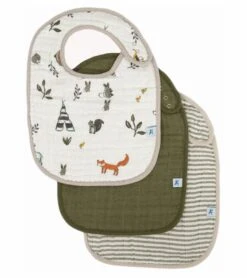 Little Unicorn Cotton Muslin Classic Bib 3 Pack - Forest Friends