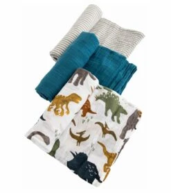 Little Unicorn Cotton Muslin Swaddle 3 Pack - Dino Friends 2 Set