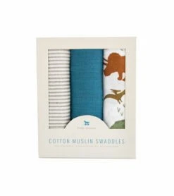 Little Unicorn Cotton Muslin Swaddle 3 Pack - Dino Friends 2 Set -Baby Products Store little unicorn cotton muslin swaddle 3 pack dino friends 2 set 138
