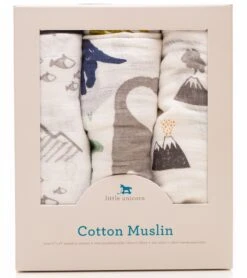 Little Unicorn Cotton Muslin Swaddle 3-Pack - Dino Friends -Baby Products Store little unicorn cotton muslin swaddle 3 pack dino friends 240