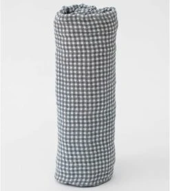 Little Unicorn Cotton Muslin Swaddle - Navy Micro Gingham