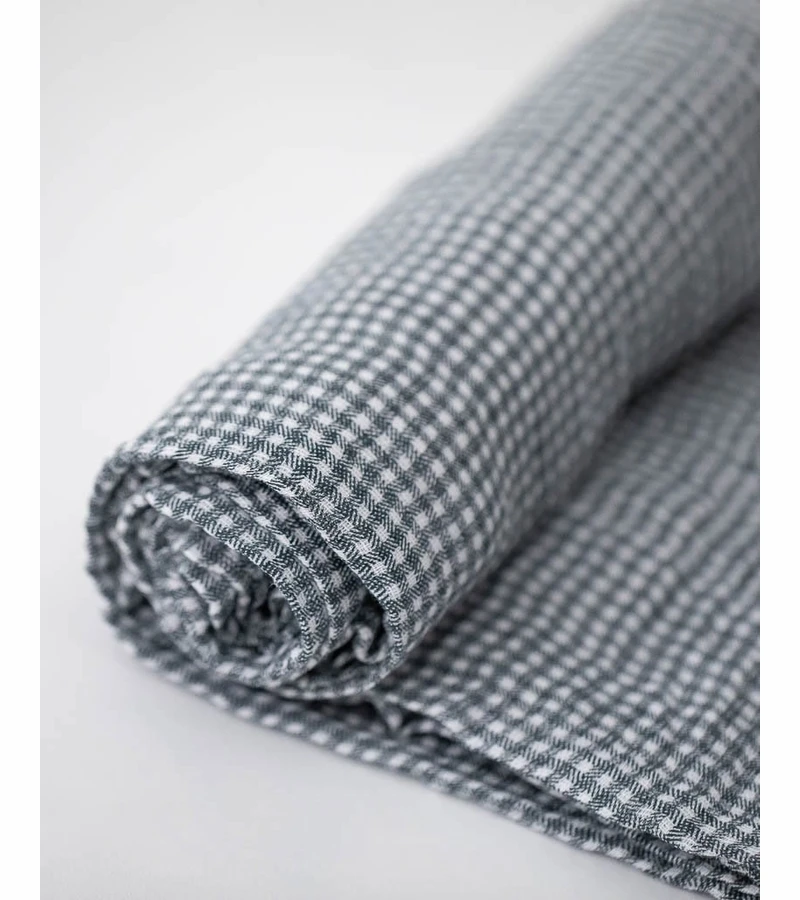 Little Unicorn Cotton Muslin Swaddle - Navy Micro Gingham 5 Little Unicorn Cotton Muslin Swaddle - Navy Micro Gingham - Image 3