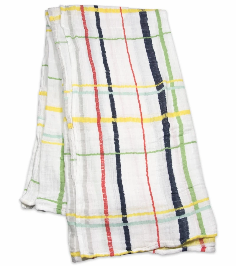 Little Unicorn Cotton Muslin Swaddle - Plaid 4 Little Unicorn Cotton Muslin Swaddle - Plaid - Image 2