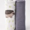 Little Unicorn Deluxe Muslin Swaddle 2 Pack - Charcoal Hedgehog Set -Baby Products Store little unicorn deluxe muslin swaddle 2 pack charcoal hedgehog set 100