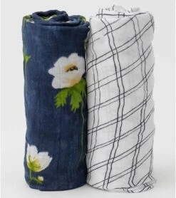 Little Unicorn Deluxe Muslin Swaddle 2 Pack White Anemone