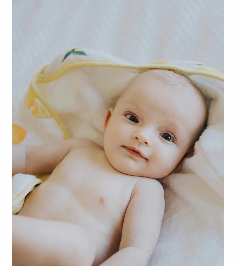 Little Unicorn Infant Hooded Towel - Lemon 6 Little Unicorn Infant Hooded Towel - Lemon - Image 4