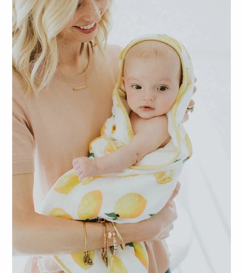 Little Unicorn Infant Hooded Towel - Lemon 7 Little Unicorn Infant Hooded Towel - Lemon - Image 5