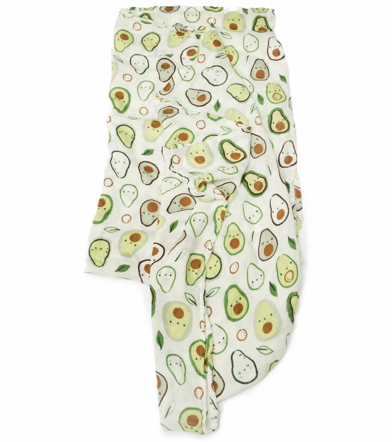 Loulou Lollipop Luxe Muslin Swaddle - Avocado 3 Loulou Lollipop Luxe Muslin Swaddle - Avocado