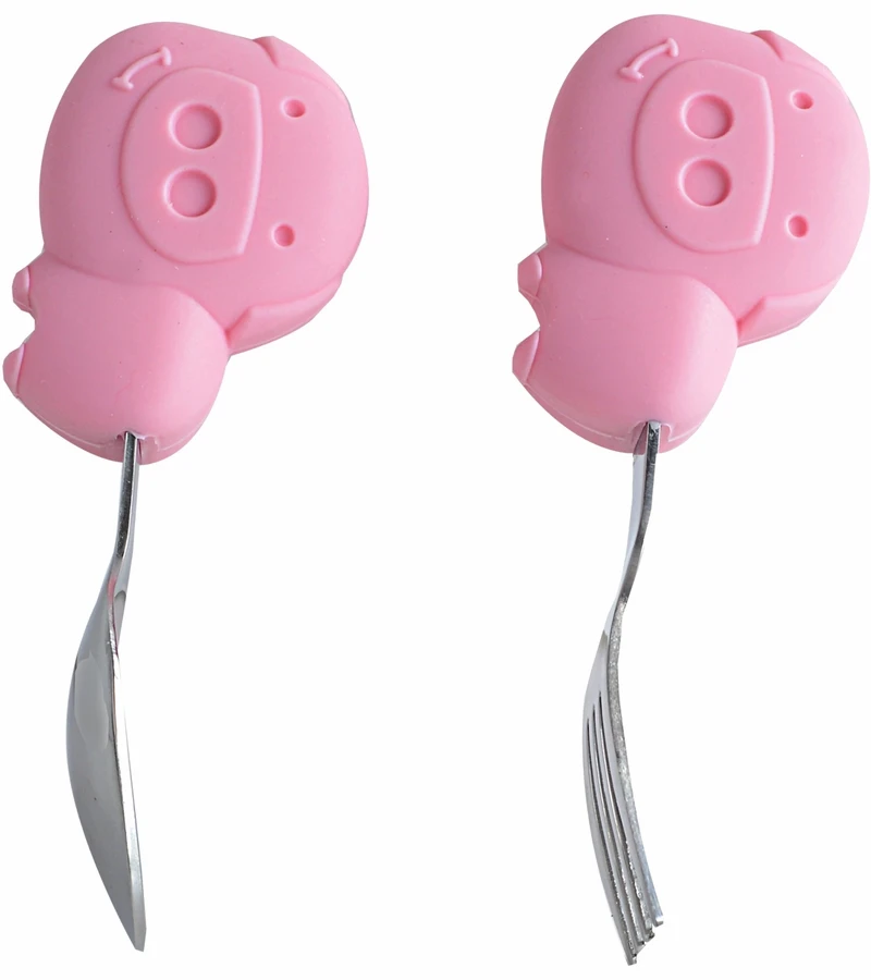 Marcus & Marcus Palm Grasp Spoon & Fork Set Pokey The Piglet 4 Marcus & Marcus Palm Grasp Spoon & Fork Set Pokey The Piglet - Image 2