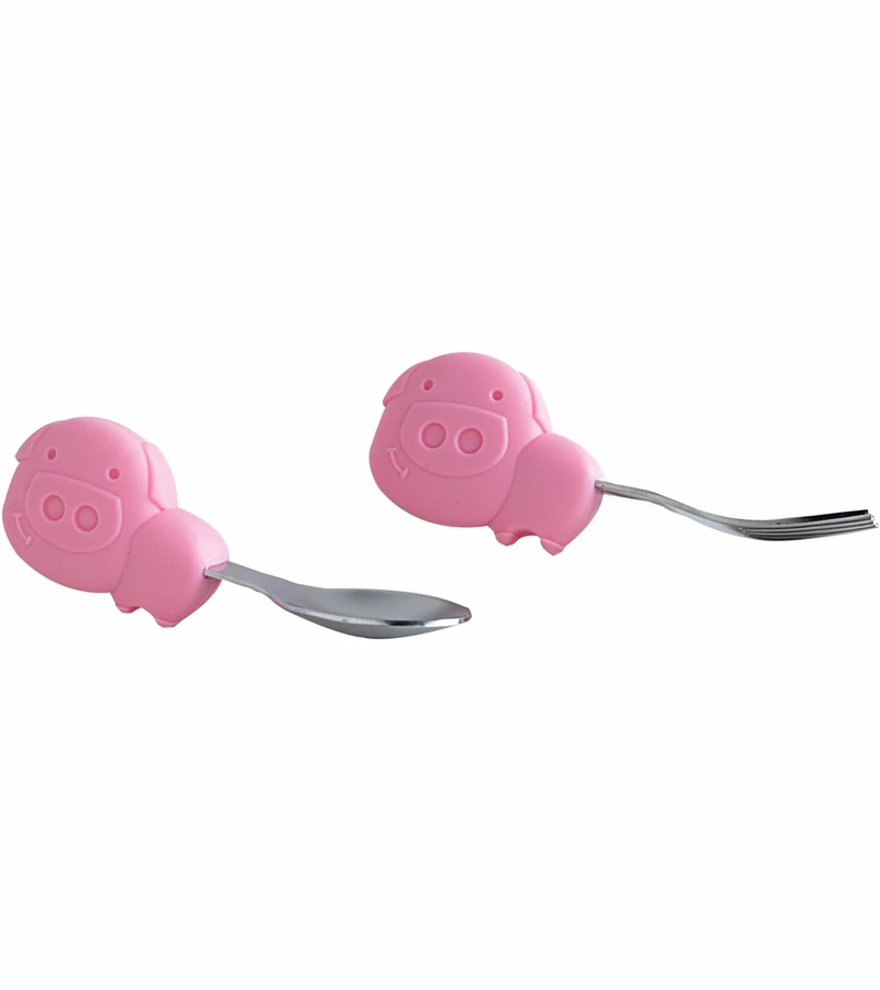 Marcus & Marcus Palm Grasp Spoon & Fork Set Pokey The Piglet 5 Marcus & Marcus Palm Grasp Spoon & Fork Set Pokey The Piglet - Image 3