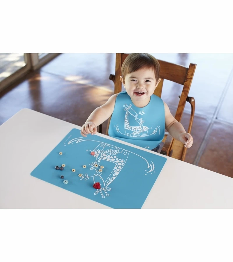 Modern-Twist Bucket Bib - Giraffe Giggles Blue 5 Modern-Twist Bucket Bib - Giraffe Giggles Blue - Image 3