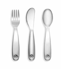 Munchkin Polish Stainless Steel Toddler Fork, Knife & Spoon Set