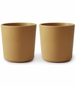 Mushie Dinnerware Cups For Kids, Set Of 2 - Mustard