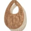 Mushie Muslin Bib, 2 Pack - Tan / Fog