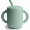 Mushie Silicone Training Cup + Straw - Cambridge Blue -Baby Products Store mushie silicone training cup straw cambridge blue 103