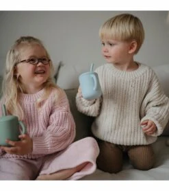 Mushie Silicone Training Cup + Straw - Cambridge Blue -Baby Products Store mushie silicone training cup straw cambridge blue 105