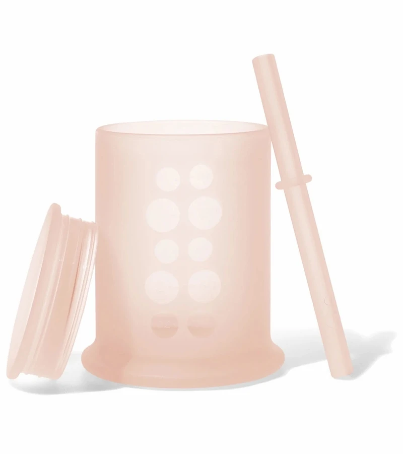 Olababy Training Cup With Lid + Straw - Coral 4 Olababy Training Cup With Lid + Straw - Coral - Image 2