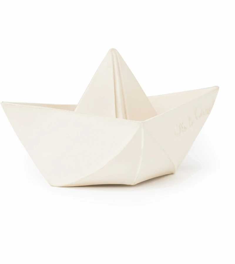 Oli & Carol Origami Boat Bath Toy - White 3 Oli & Carol Origami Boat Bath Toy - White