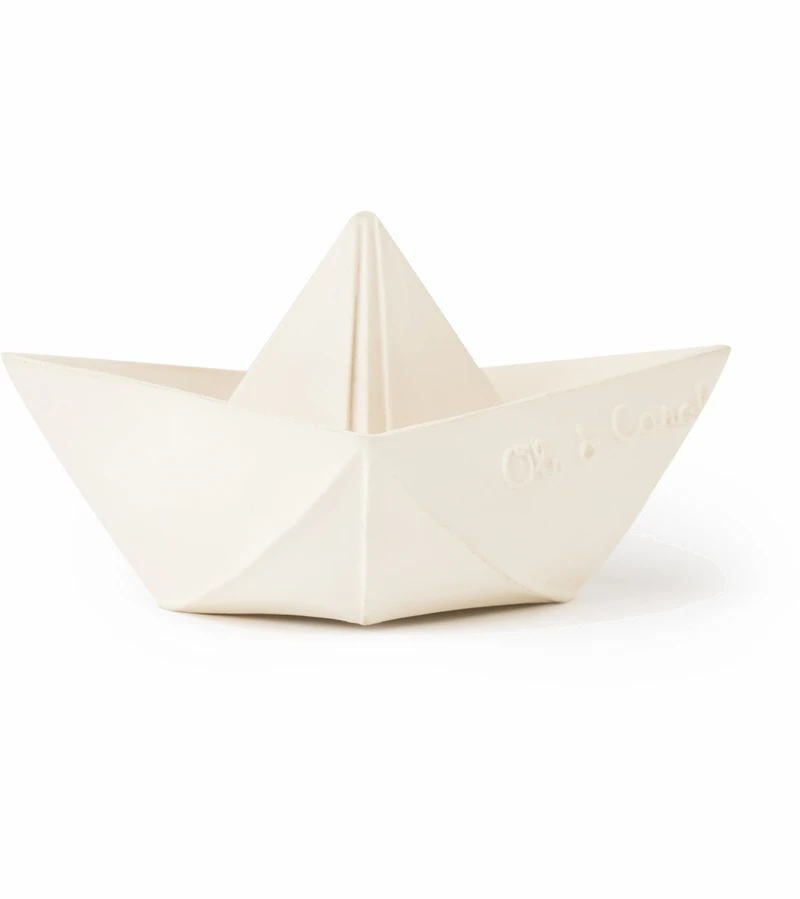 Oli & Carol Origami Boat Bath Toy - White 4 Oli & Carol Origami Boat Bath Toy - White - Image 2