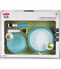 OXO Tot 4 Piece Feeding Set In Aqua -Baby Products Store oxo tot 4 piece feeding set in aqua 142