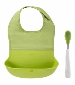 OXO Tot On-the-Go Bib & Spoon Set - Green