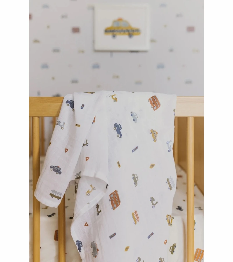 Petit Pehr Organic Swaddle - Rush Hour 4 Petit Pehr Organic Swaddle - Rush Hour - Image 2