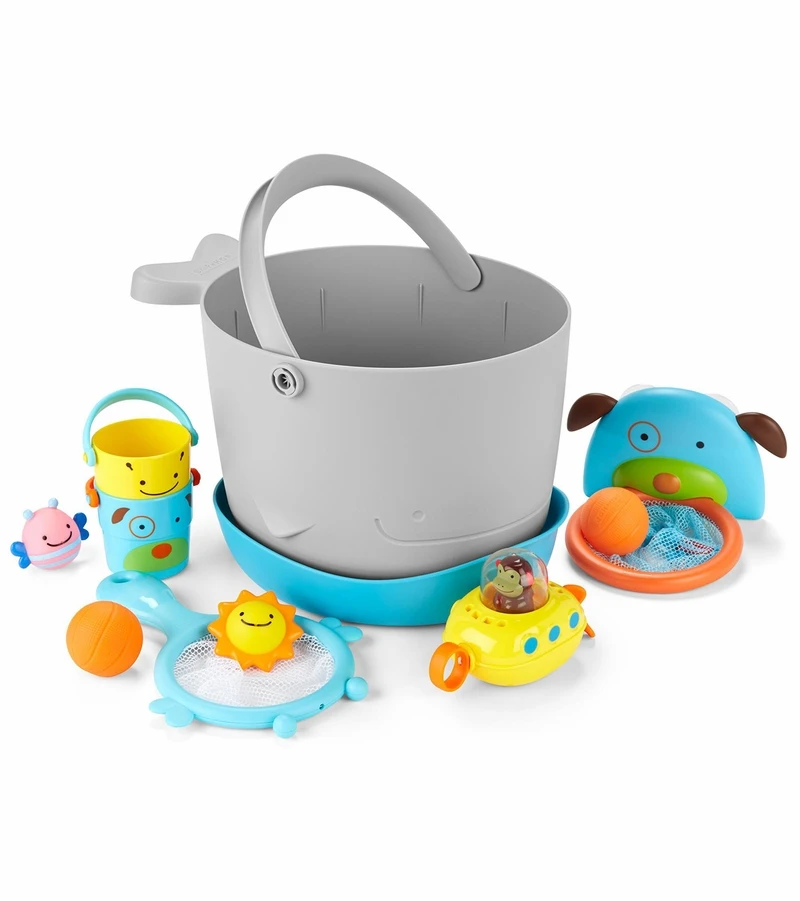 Skip Hop MOBY Fun-Filled Bath Toy Bucket Gift Set 3 Skip Hop MOBY Fun-Filled Bath Toy Bucket Gift Set