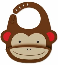 Skip Hop Zoo Fold & Go Silicone Bib - Monkey