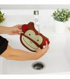 Skip Hop Zoo Fold & Go Silicone Bib - Monkey -Baby Products Store skip hop zoo fold go silicone bib monkey 192