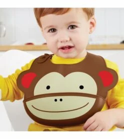 Skip Hop Zoo Fold & Go Silicone Bib - Monkey -Baby Products Store skip hop zoo fold go silicone bib monkey 193