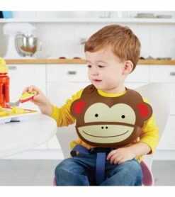 Skip Hop Zoo Fold & Go Silicone Bib - Monkey -Baby Products Store skip hop zoo fold go silicone bib monkey 195