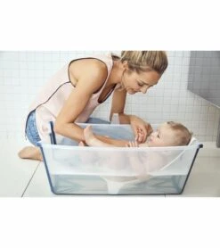 Stokke Flexi Bath Heat Sensitive - Transparent Blue -Baby Products Store stokke flexi bath heat sensitive transparent blue 123
