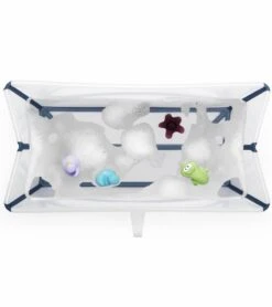 Stokke Flexi Bath Heat Sensitive Tub + Newborn Support - Transparent Blue -Baby Products Store stokke flexi bath heat sensitive tub newborn support transparent blue 133