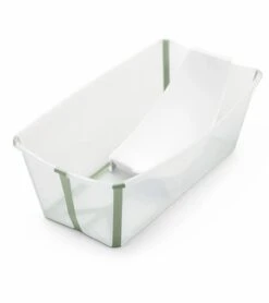 Stokke Flexi Bath Heat Sensitive Tub + Newborn Support - Transparent Green