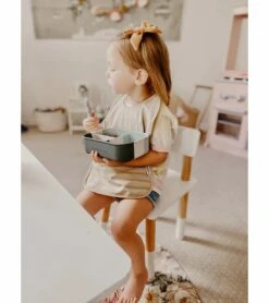 The Dearest Grey Silicone Bento Box - Blue Tie Dye -Baby Products Store the dearest grey silicone bento box blue tie dye 92