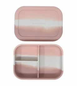 The Dearest Grey Silicone Bento Box - Pink Tie Dye