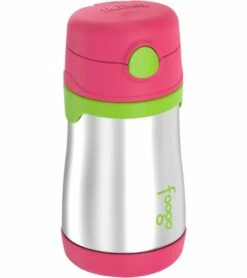 Thermos Foogo 10 Oz Vacuum Insulated Stainless Steel Straw Bottle - Watermelon/Green