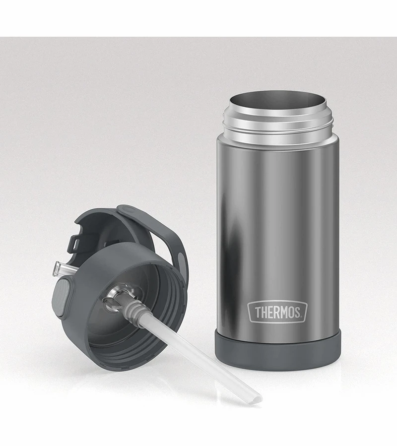 Thermos FUNtainer Vacuum Insulated Stainless Steel Straw Water Bottle 12oz - Grey 5 Thermos FUNtainer Vacuum Insulated Stainless Steel Straw Water Bottle 12oz - Grey - Image 3