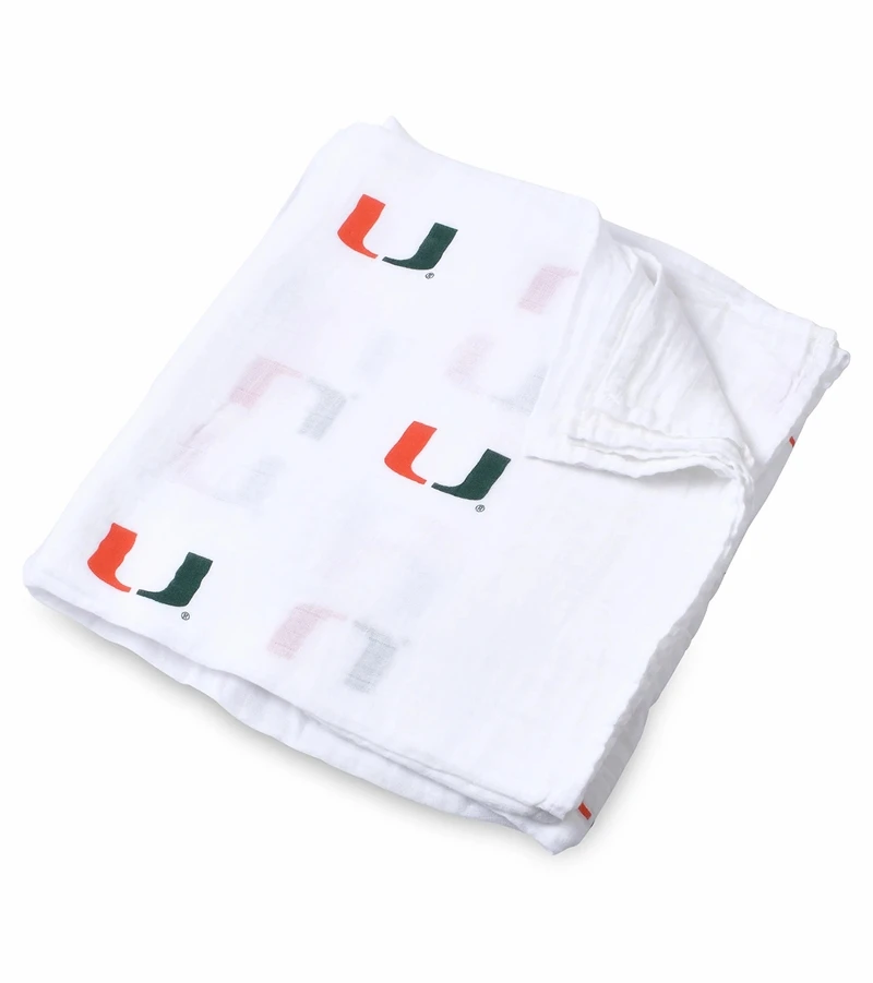 Three Little Anchors College Swaddle Blanket - Miami Hurricanes 3 Three Little Anchors College Swaddle Blanket - Miami Hurricanes