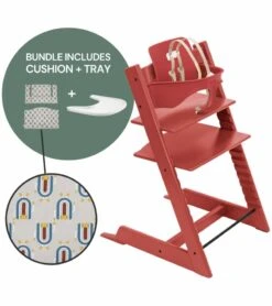 Stokke Tripp Trapp Complete High Chair Bundle - Warm Red / Robot Grey