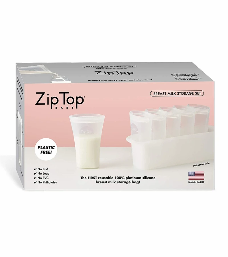 Zip Top Breast Milk Storage Bag 6 Set + Freezer Tray - Frost 3 Zip Top Breast Milk Storage Bag 6 Set + Freezer Tray - Frost