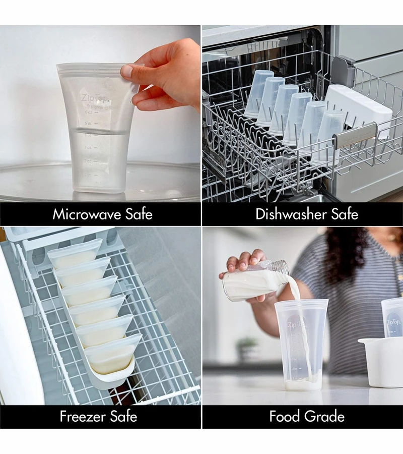 Zip Top Breast Milk Storage Bag 6 Set + Freezer Tray - Frost 4 Zip Top Breast Milk Storage Bag 6 Set + Freezer Tray - Frost - Image 2