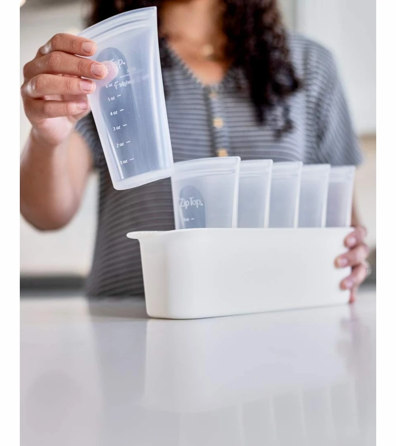 Zip Top Breast Milk Storage Bag 6 Set + Freezer Tray - Frost 8 Zip Top Breast Milk Storage Bag 6 Set + Freezer Tray - Frost - Image 6