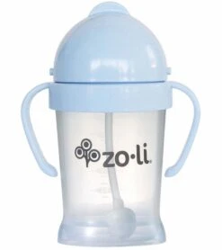 Zoli Bot Weighted Straw Sippy Cup, 6oz - Mist Blue